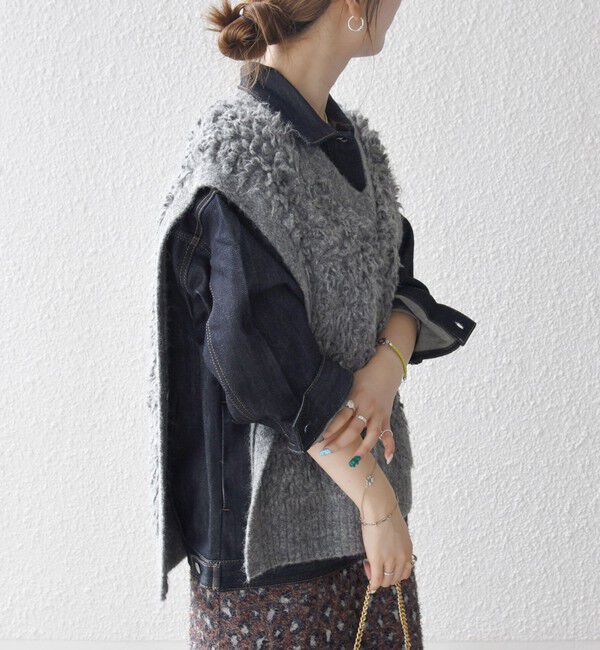 SHIPS any「SHIPS any: ループ ニット Vネック ベスト」|ベスト・ジレ|