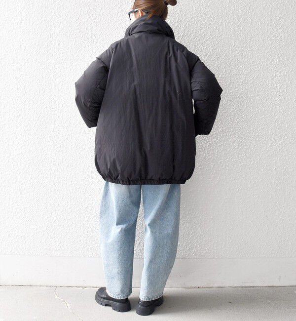SHIPS any「SHIPS any: ナイロン スタンドカラー ダウン コクーン コート」|ダウン|