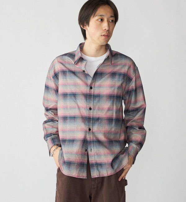 SHIPS「City Ambient Products: 〈洗濯機可能〉レギュラー プリント フランネル チェック シャツ」|シャツ・ブラウス|