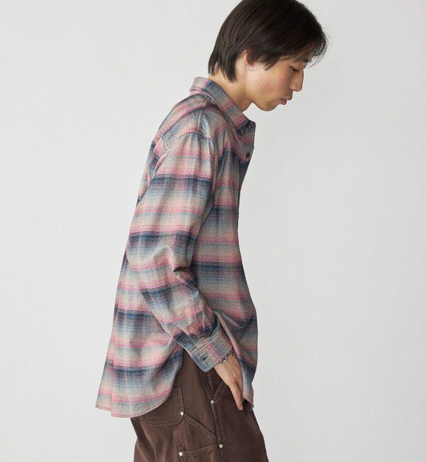 SHIPS「City Ambient Products: 〈洗濯機可能〉レギュラー プリント フランネル チェック シャツ」|シャツ・ブラウス|