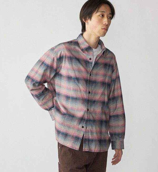SHIPS「City Ambient Products: 〈洗濯機可能〉レギュラー プリント フランネル チェック シャツ」|シャツ・ブラウス|