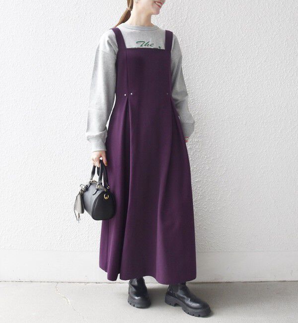 SHIPS any「SHIPS any: エア ニードル タック フレア ジャンパースカート」|ワンピース|