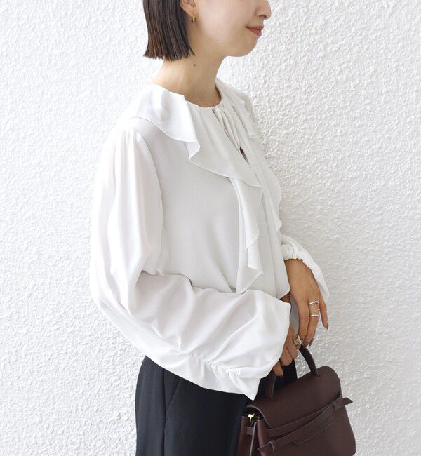 SHIPS for women「【SHIPS別注】troisiemeCHACO: 〈手洗い可能〉ラッフル フリル ブラウス（セレモニー対応可）」|シャツ・ブラウス|