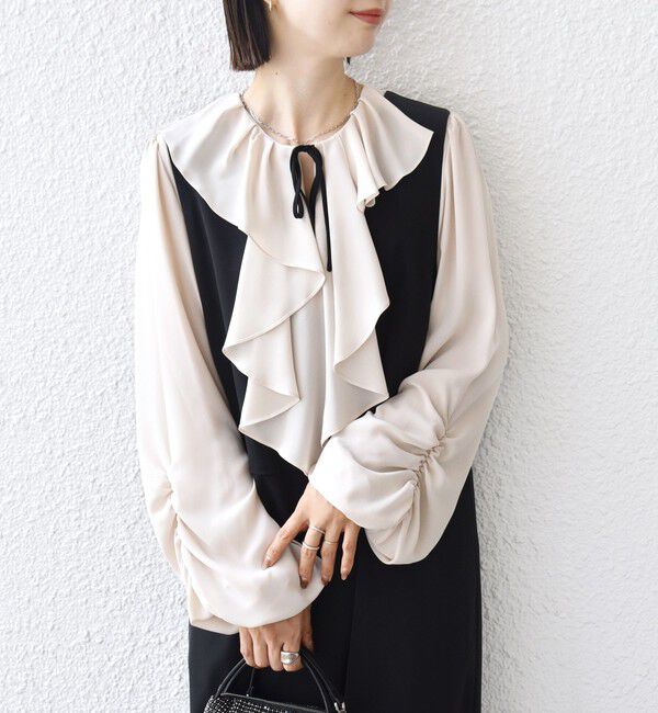 SHIPS for women「【SHIPS別注】troisiemeCHACO: 〈手洗い可能〉ラッフル フリル ブラウス（セレモニー対応可）」|シャツ・ブラウス|