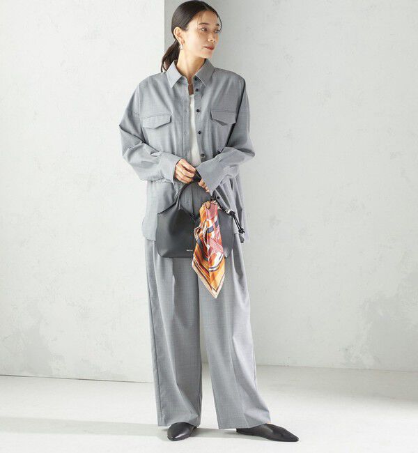 SHIPS for women「〈手洗い可能〉トロピカル タック パンツ（セットアップ対応）」|スラックス|