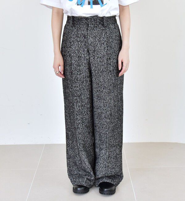 quaranciel「quaranciel: ツイード タック ワイド パンツ」|その他|