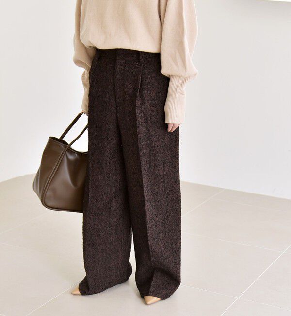 quaranciel「quaranciel: ツイード タック ワイド パンツ」|その他|
