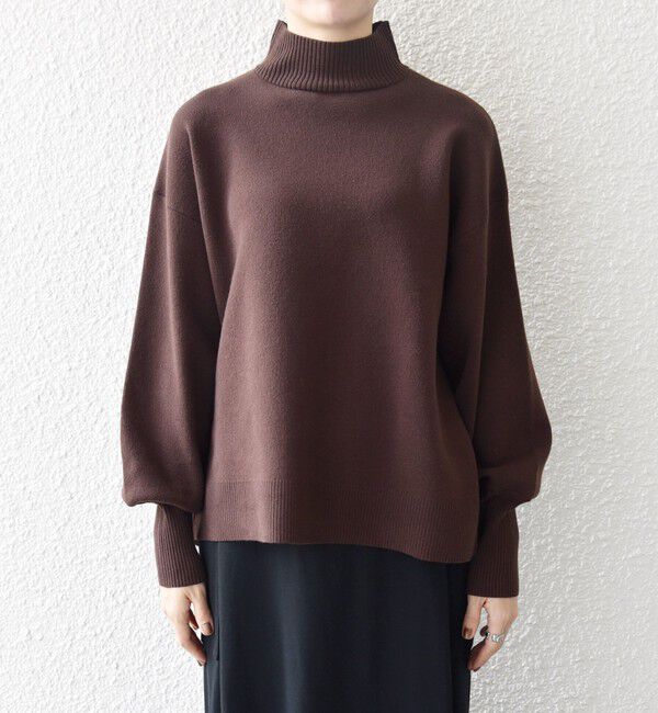 SHIPS any「SHIPS any:〈洗濯機可能〉ハイネック ボリュームスリーブ ロングリブ ニット プルオーバー」|ニット・セーター|