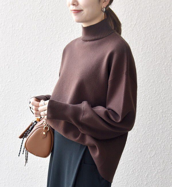 SHIPS any「SHIPS any:〈洗濯機可能〉ハイネック ボリュームスリーブ ロングリブ ニット プルオーバー」|ニット・セーター|