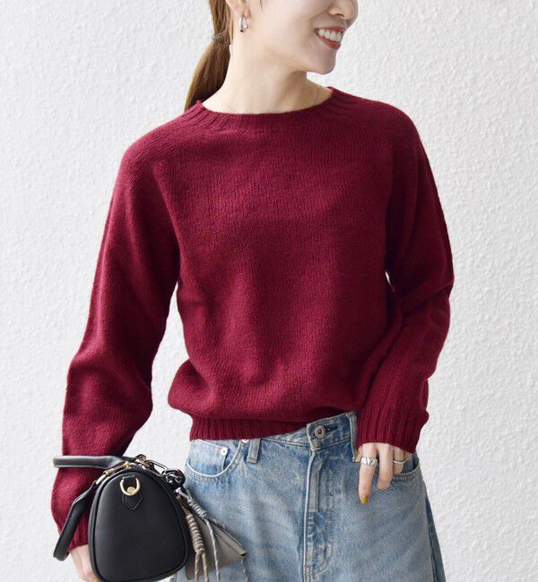 SHIPS any「【SHIPS any別注】Harley of Scotland: シェットランド クルーネック ニット 25AW」|ニット・セーター|ワイン