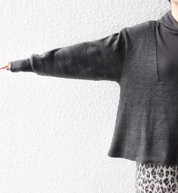 SHIPS any「SHIPS any:〈手洗い可能〉起毛 ワッフル ハーフジップ フーディー プルオーバー」|Tシャツ・カットソー|