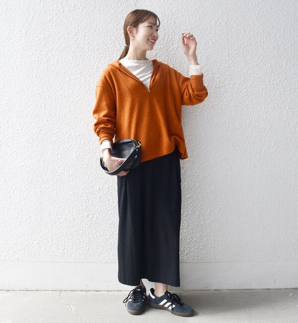 SHIPS any「SHIPS any:〈手洗い可能〉起毛 ワッフル ハーフジップ フーディー プルオーバー」|Tシャツ・カットソー|