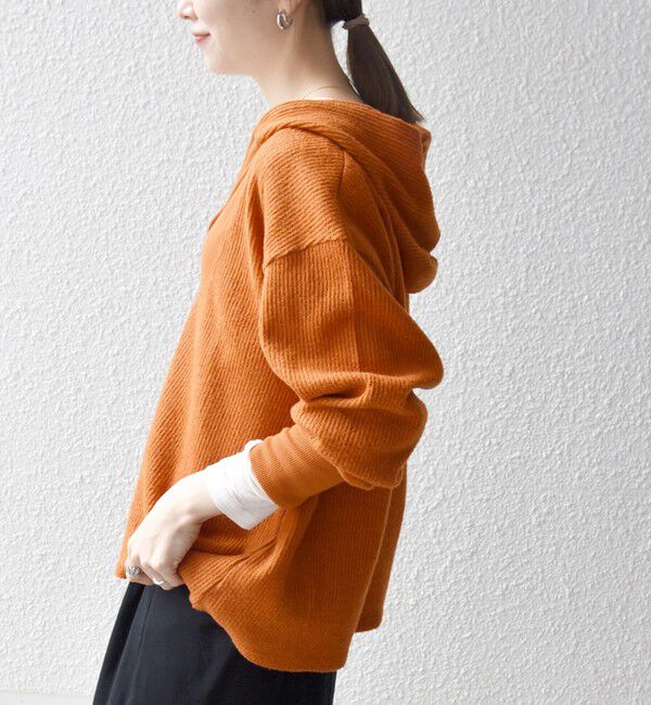 SHIPS any「SHIPS any:〈手洗い可能〉起毛 ワッフル ハーフジップ フーディー プルオーバー」|Tシャツ・カットソー|