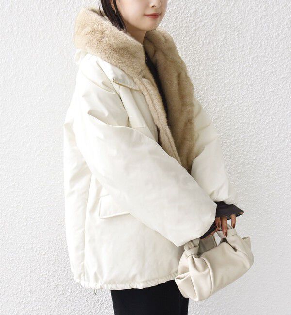 SHIPS for women「【WEB限定】2WAY フェイクファー 中綿 ブルゾン」|ブルゾン・スタジャン|