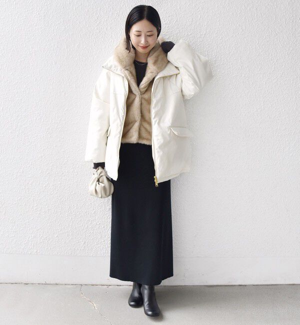 SHIPS for women「【WEB限定】2WAY フェイクファー 中綿 ブルゾン」|ブルゾン・スタジャン|