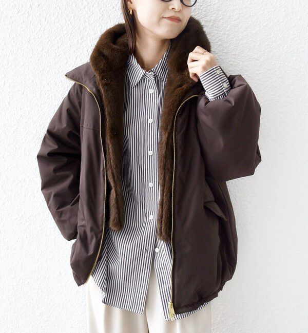 SHIPS for women「【WEB限定】2WAY フェイクファー 中綿 ブルゾン」|ブルゾン・スタジャン|
