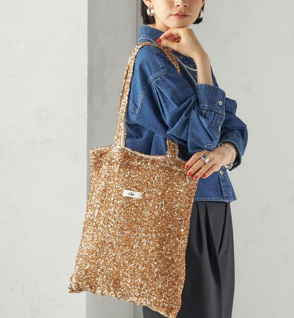SHIPS for women「【一部SHIPS別注】Uhr: スパンコール トート バッグ」|トートバッグ|ゴールド