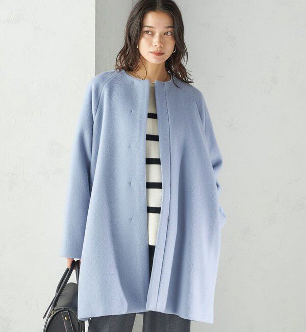 SHIPS for women「Pure SUPER100 ノーカラー コート」|ノーカラーコート|