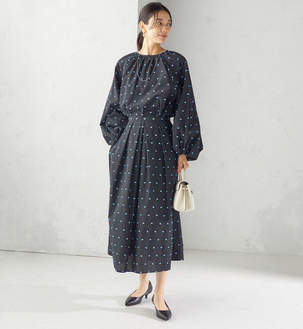 SHIPS for women「〈手洗い可能〉ポンポン ジャカード タック フレア スカート」|スカート|