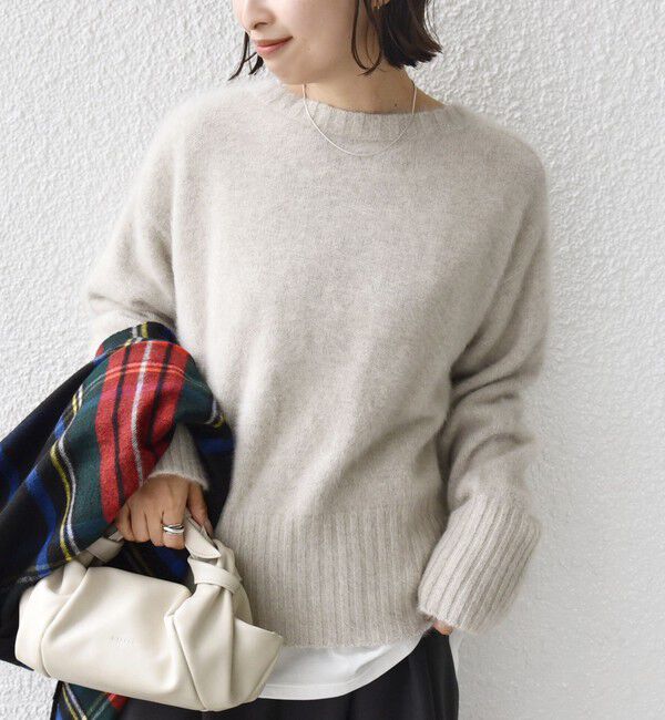 SHIPS for women「〈手洗い可能〉フォックス クルーネック ニット プルオーバー」|ニット・セーター|オフホワイト