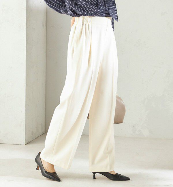SHIPS for women「〈手洗い可能〉メルティ ウォーム タック ワイド パンツ」|その他|