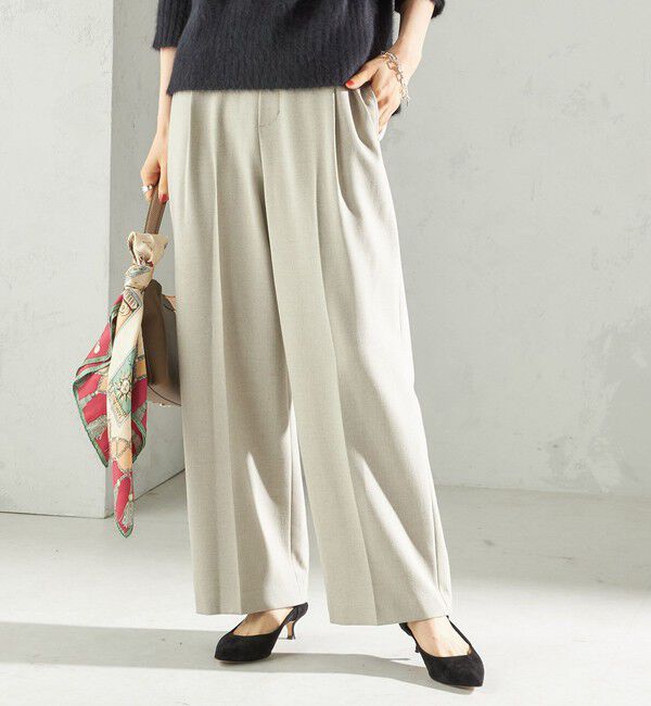 SHIPS for women「〈手洗い可能〉メルティ ウォーム タック ワイド パンツ」|その他|