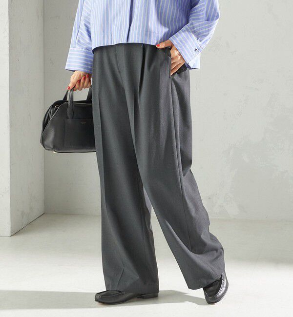 SHIPS for women「〈手洗い可能〉メルティ ウォーム タック ワイド パンツ」|その他|