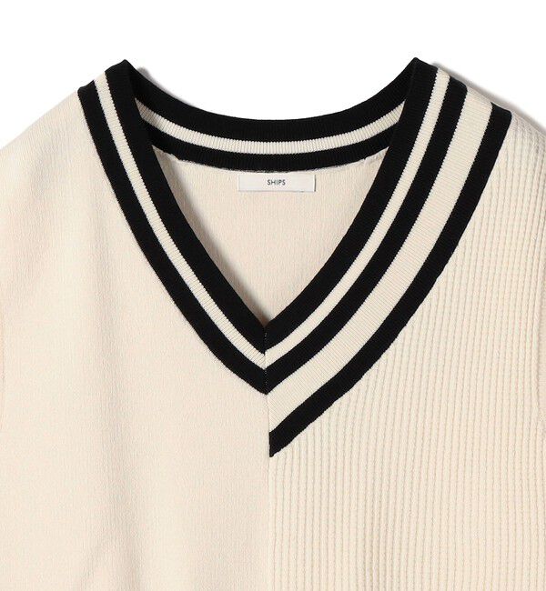 SHIPS for women「【WEB限定】〈手洗い可能〉チルデン ニット ベスト」|ベスト・ジレ|