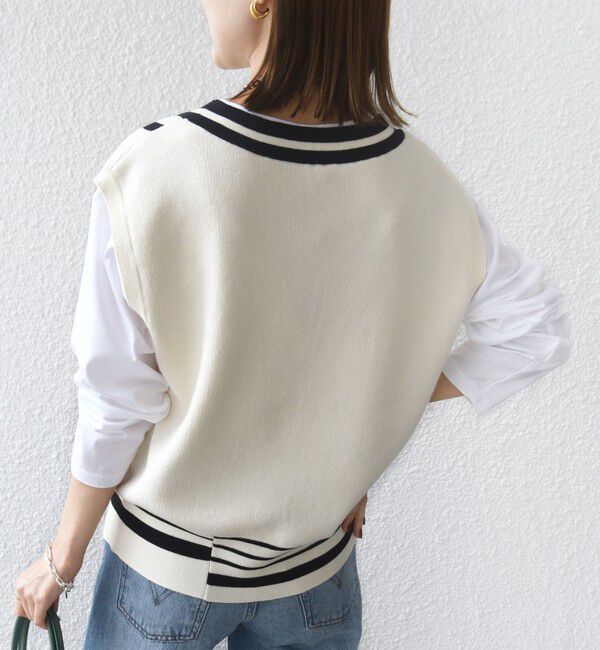 SHIPS for women「【WEB限定】〈手洗い可能〉チルデン ニット ベスト」|ベスト・ジレ|