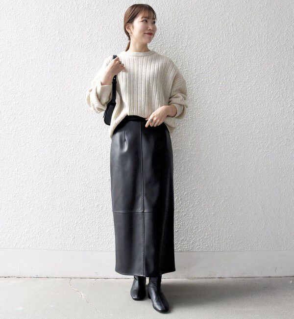 SHIPS any「SHIPS any: リブ タック編み クルーネック ボタン ニット プルオーバー」|ニット・セーター|