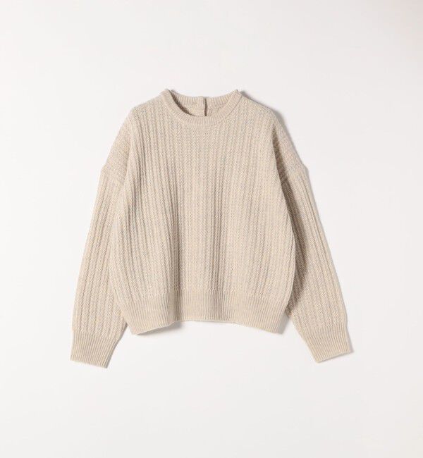 SHIPS any「SHIPS any: リブ タック編み クルーネック ボタン ニット プルオーバー」|ニット・セーター|