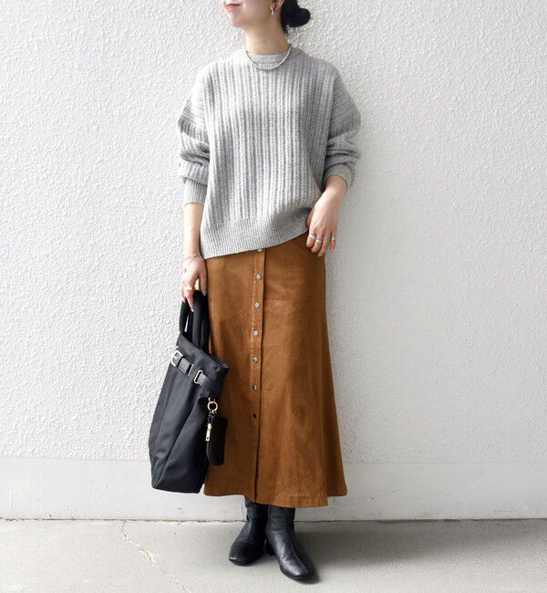 SHIPS any「SHIPS any: リブ タック編み クルーネック ボタン ニット プルオーバー」|ニット・セーター|