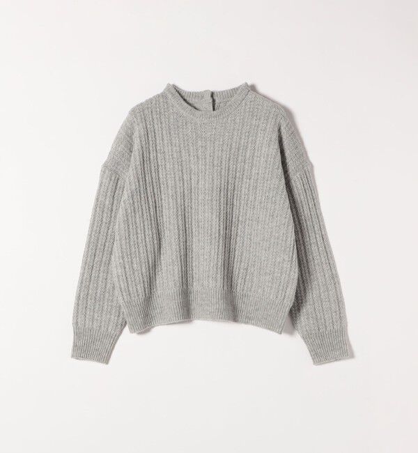 SHIPS any「SHIPS any: リブ タック編み クルーネック ボタン ニット プルオーバー」|ニット・セーター|