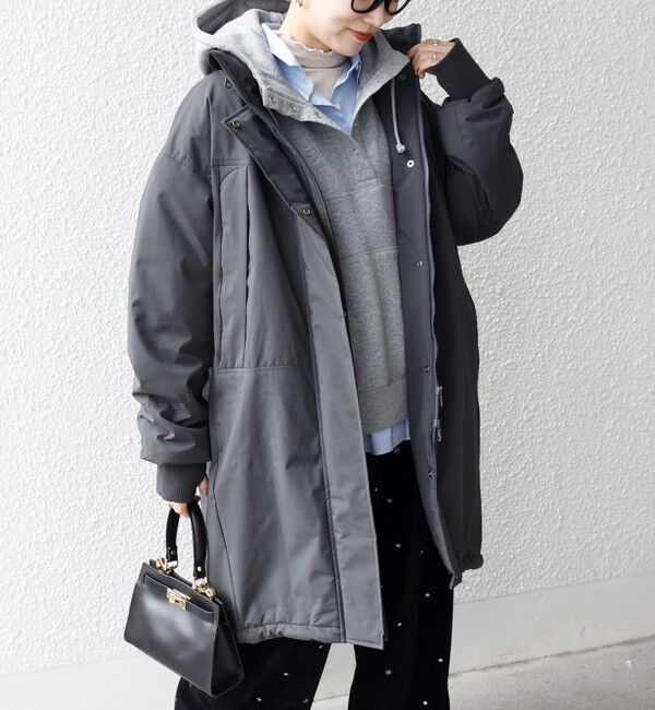 SHIPS any「SHIPS any:〈多機能〉中綿 2WAY スタンドカラー モンスター コート」|その他|チャコールグレー