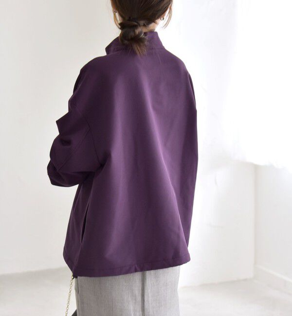 quaranciel「quaranciel:〈洗濯機可能〉ハーフ ジップ ロゴ 刺繍 ドロスト プルオーバー」|プルオーバー|