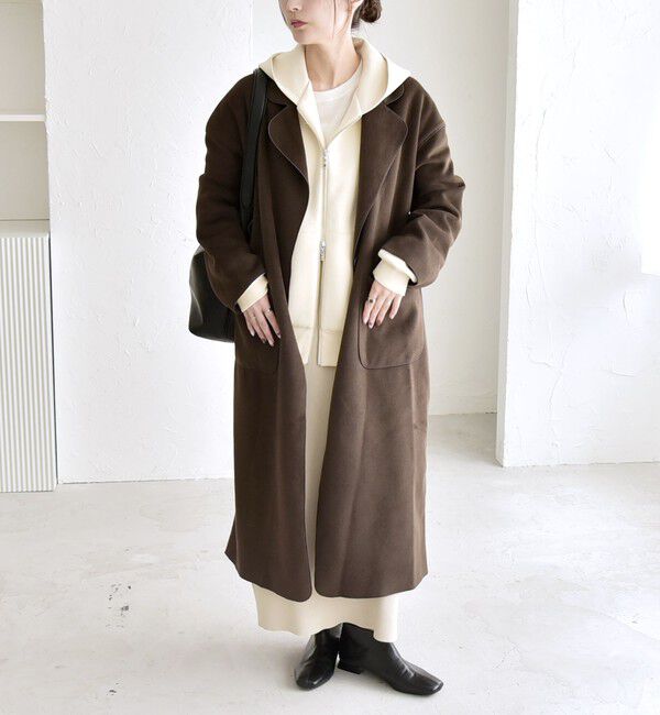 quaranciel「quaranciel: ダブル パイル ニット ロング チェスター コート」|チェスターコート|