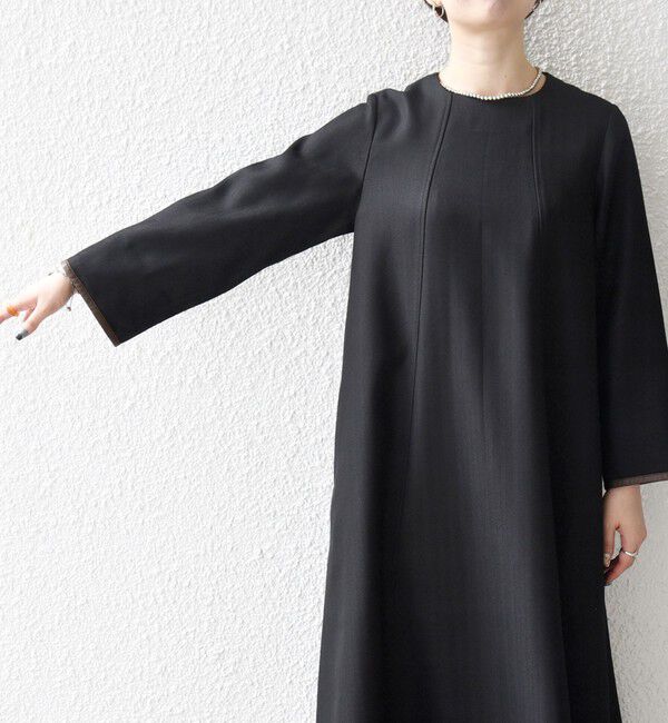 SHIPS any「SHIPS any: ヘリンボーン パイピング フレア ワンピース」|ワンピース|