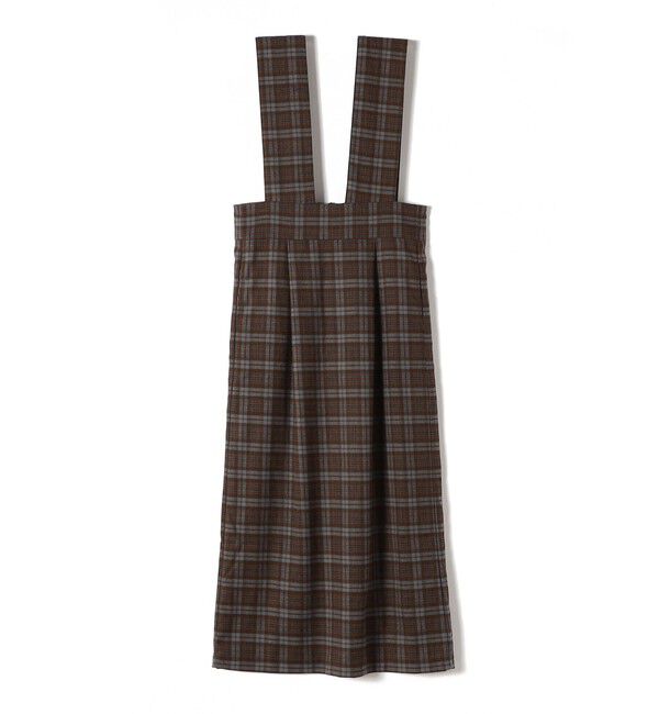 SHIPS Colors 「SHIPS Colors:〈手洗い可能〉リンク チェック ジャンパー スカート」|ジャンパースカート|ブラウン