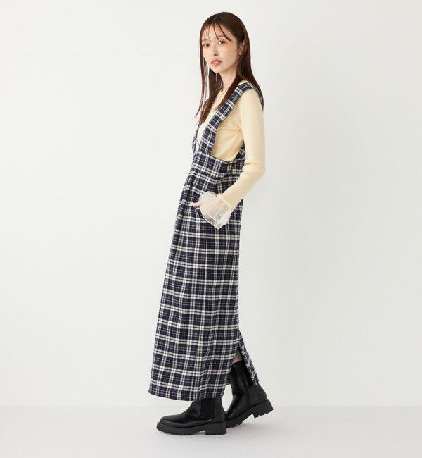 SHIPS Colors 「SHIPS Colors:〈手洗い可能〉リンク チェック ジャンパー スカート」|ジャンパースカート|