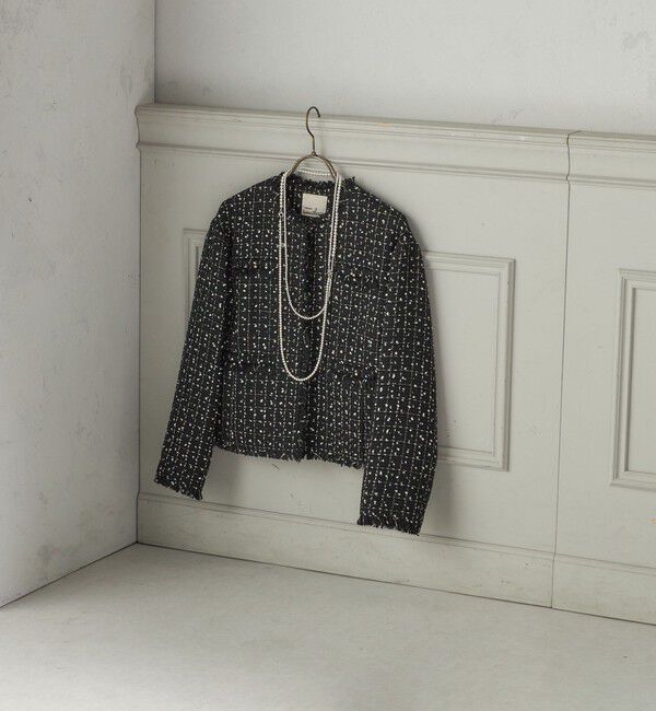 SHIPS for women「【SHIPS別注】troisiemeCHACO: ツイード ジャケット（セレモニー対応可）」|ノーカラージャケット|