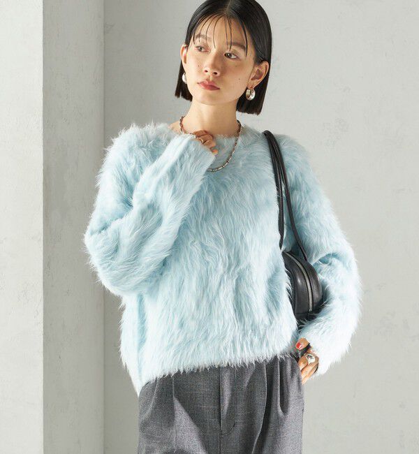 SHIPS for women「〈手洗い可能〉シャギー ファー クルーネック プルオーバー」|ニット・セーター|