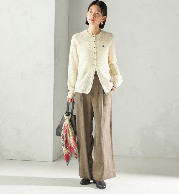 SHIPS for women「カシミヤ 細 ケーブル クルーネック カーディガン」|カーディガン|