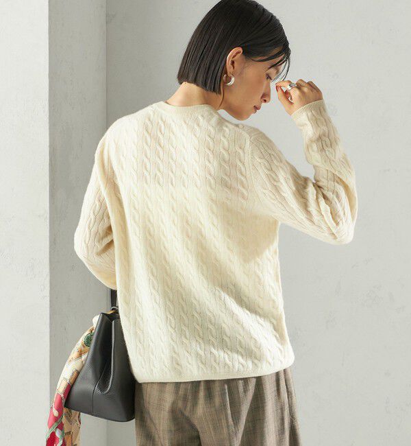 SHIPS for women「カシミヤ 細 ケーブル クルーネック カーディガン」|カーディガン|