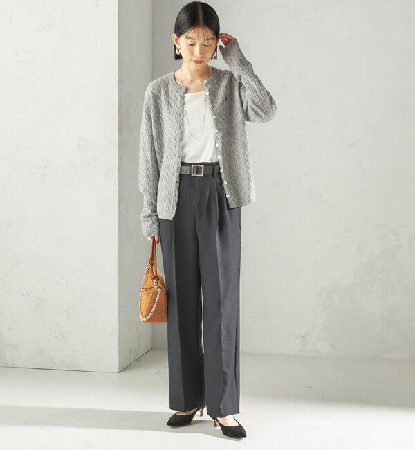 SHIPS for women「カシミヤ 細 ケーブル クルーネック カーディガン」|カーディガン|