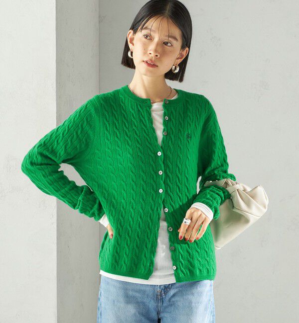 SHIPS for women「カシミヤ 細 ケーブル クルーネック カーディガン」|カーディガン|