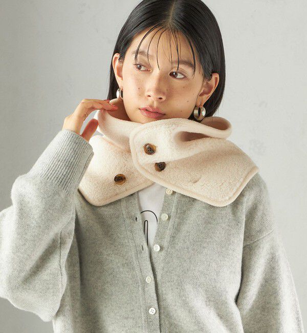 SHIPS for women「〈手洗い可能〉ボア フリース リバーシブル ネックウォーマー」|スヌード|