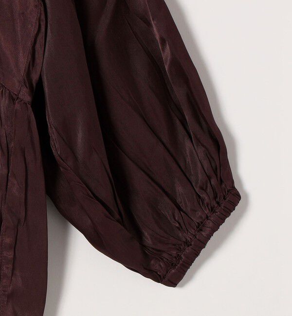 SHIPS any「SHIPS any:〈洗濯機可能〉サテン 刺繍 スキッパー ペプラム ブラウス」|シャツ・ブラウス|