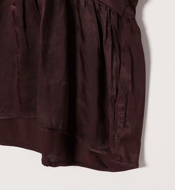 SHIPS any「SHIPS any:〈洗濯機可能〉サテン 刺繍 スキッパー ペプラム ブラウス」|シャツ・ブラウス|