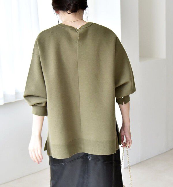 quaranciel「quaranciel:〈手洗い可能〉ダブルフェイス パールモチーフ ワイド ニット プルオーバー」|ニット・セーター|