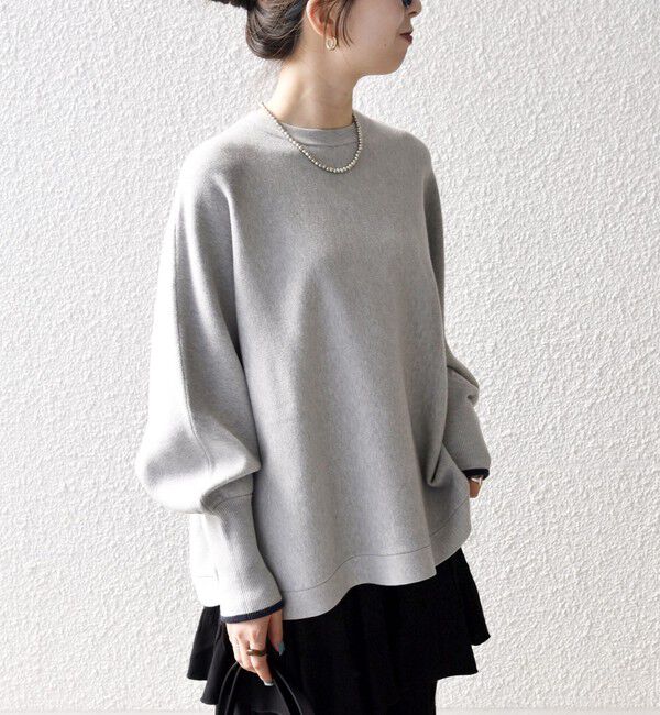 SHIPS any「SHIPS any:〈手洗い可能〉ダブルフェイス ボリュームスリーブ ニット プルオーバー」|ニット・セーター|